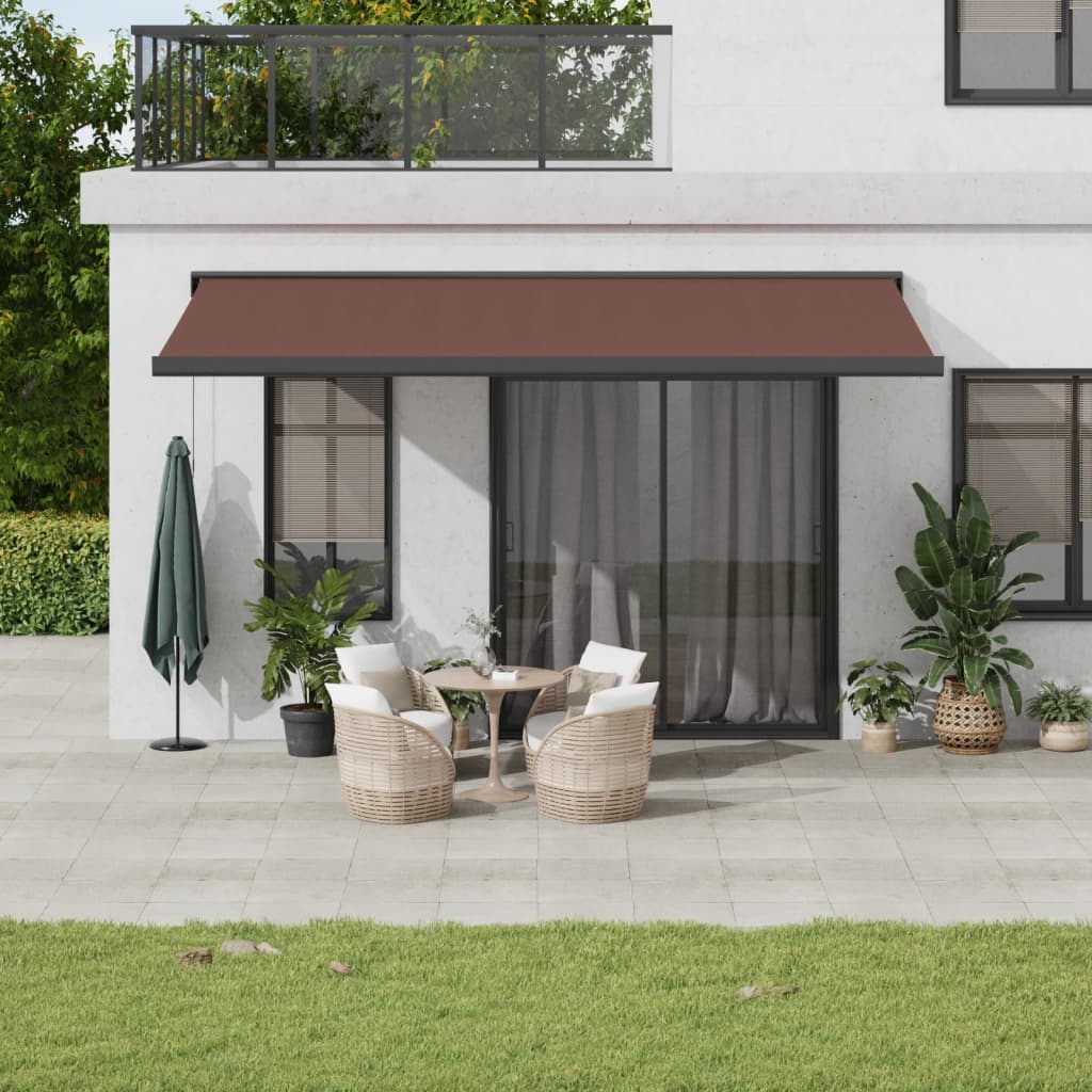 Tenda Sole Retrattile Manuale 500x300 cm Marrone - homemem39