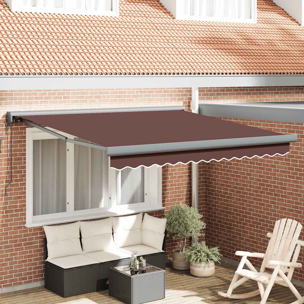 Tenda da Sole Retrattile Automatica Marrone 300x250 cm