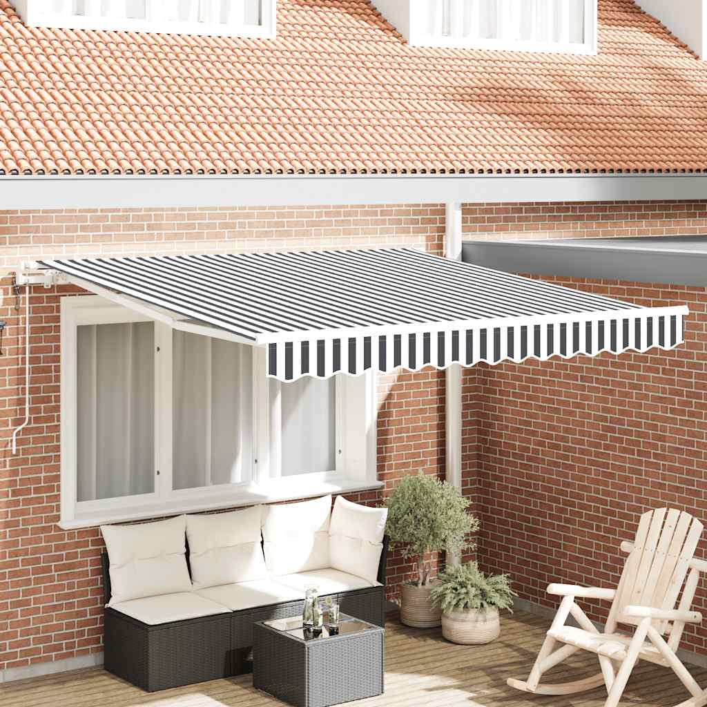 Tenda Sole Retrattile Automatica 300x250 cm Antracite e Bianco
