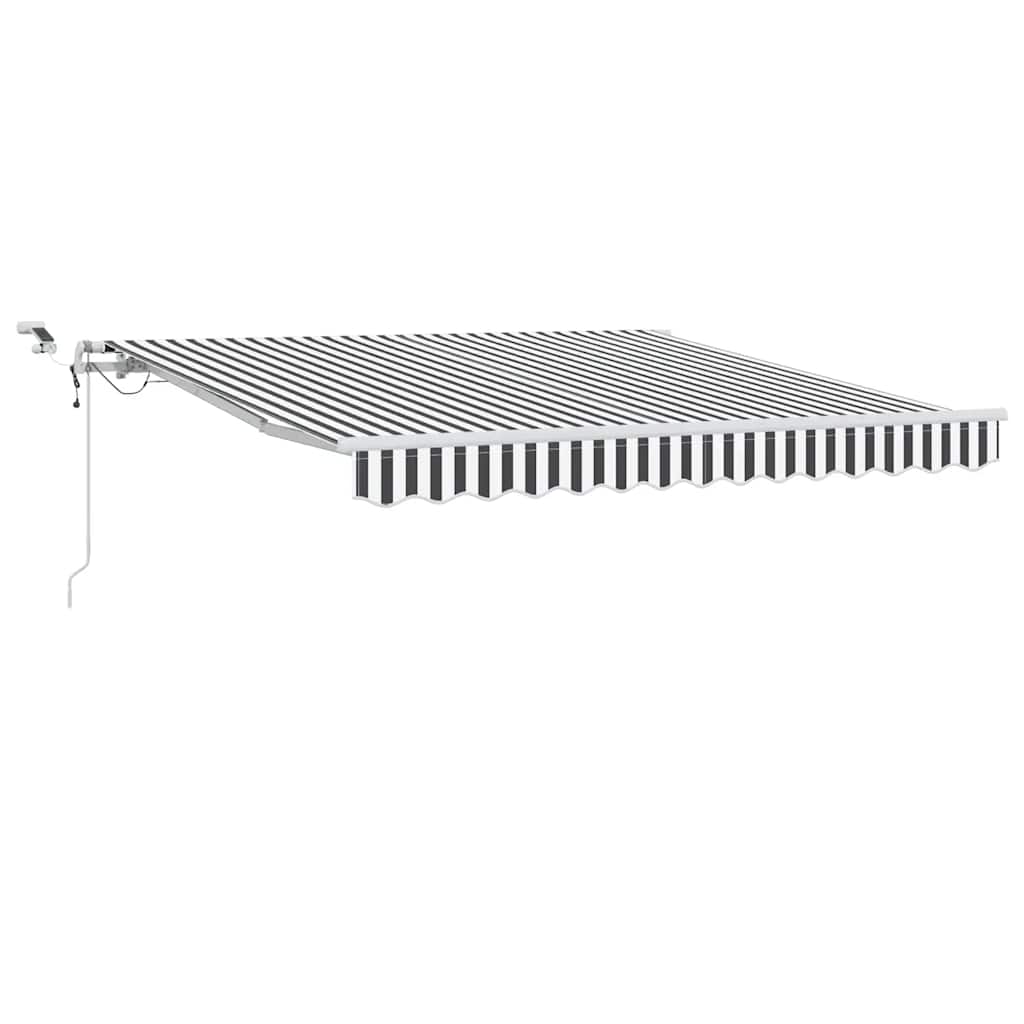 Tenda Retrattile Automatica LED Antracite e Bianco 300x250 cm | homemem39