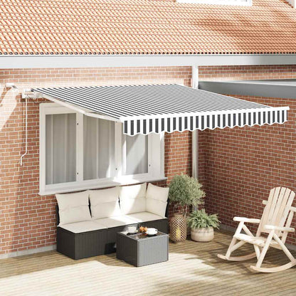 Tenda Retrattile Automatica LED Antracite e Bianco 300x250 cm | homemem39