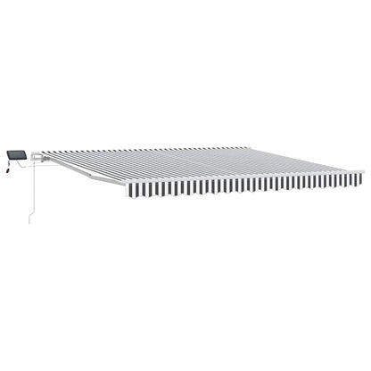 Tenda Retrattile Manuale con LED Antracite e Bianco 400x300 cm