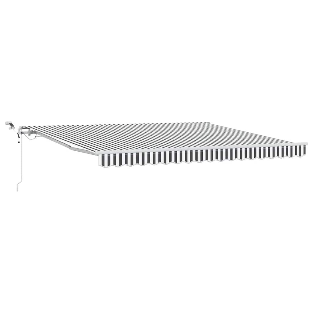Tenda Retrattile Automatica LED Antracite e Bianco 400x300 cm | homemem39