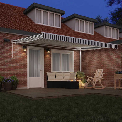 Tenda da Sole Retrattile Manuale con LED Antracite e Bianco