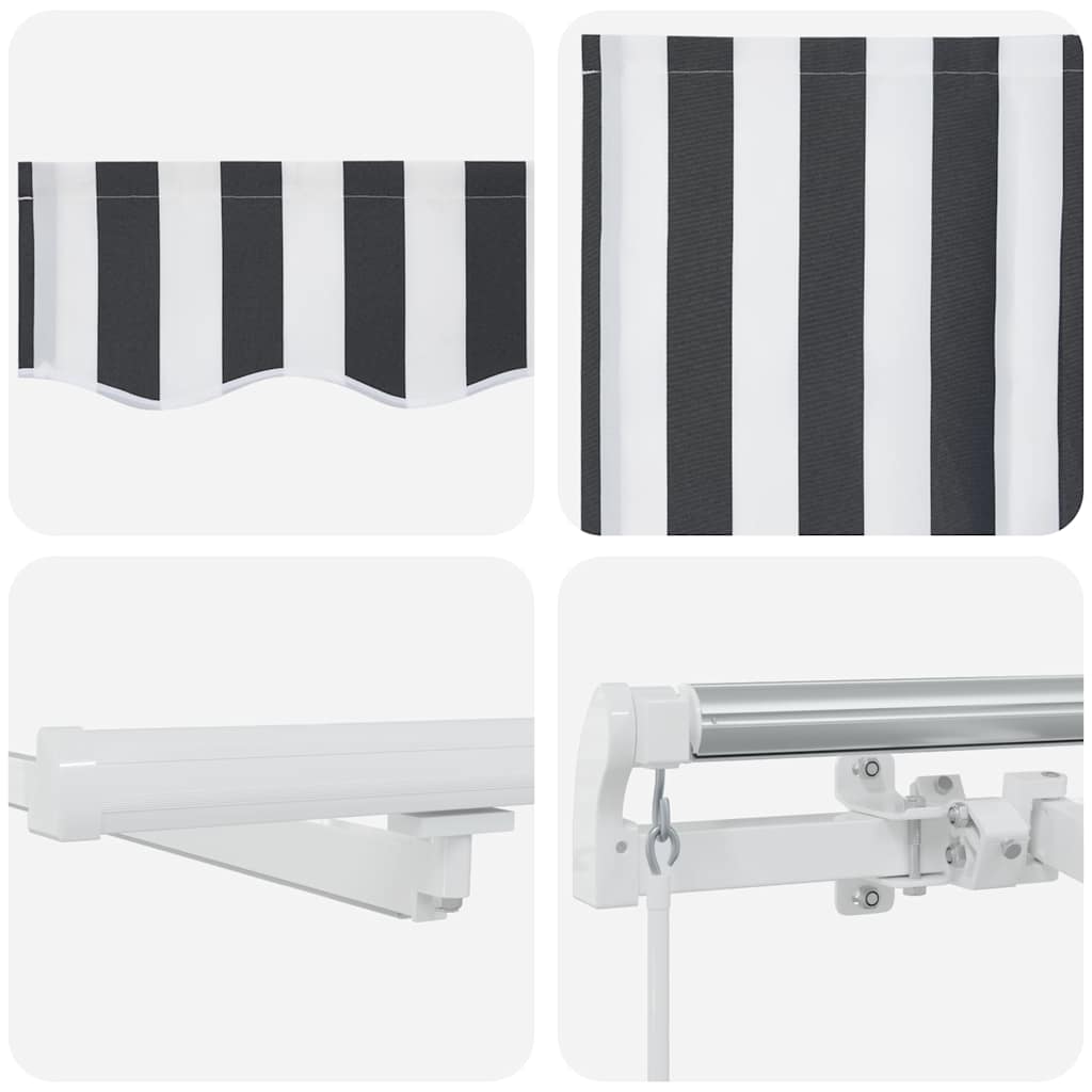 Tenda da Sole Retrattile Manuale con LED Antracite e Bianco