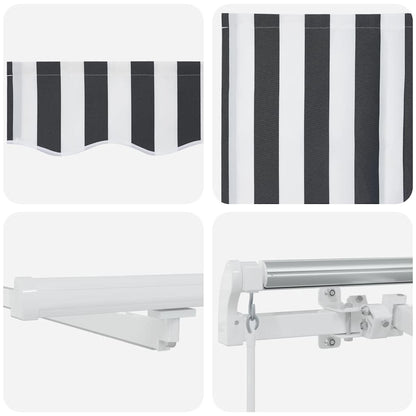 Tenda da Sole Retrattile Manuale con LED Antracite e Bianco