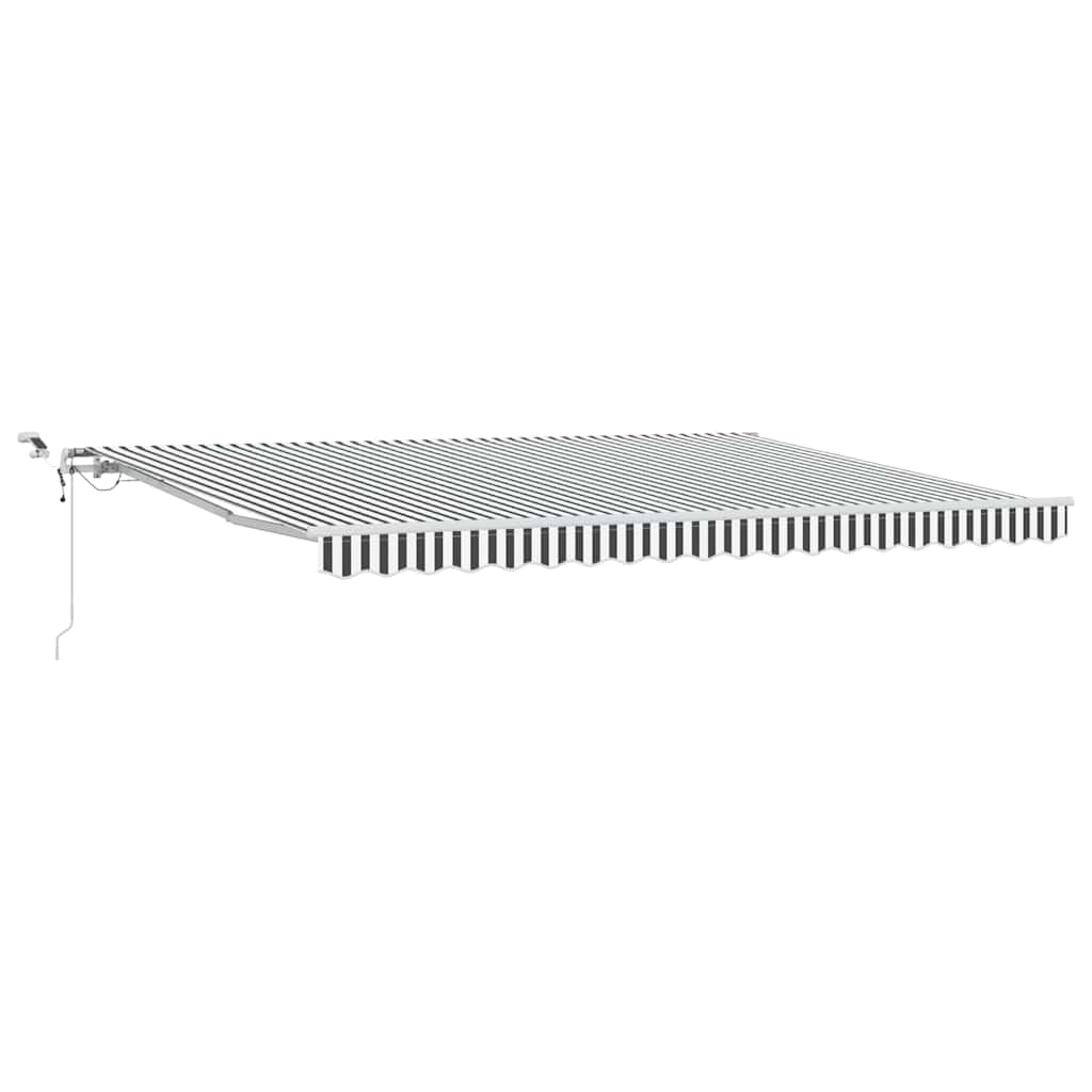 Tenda Retrattile Automatica LED Antracite e Bianco 450x300 cm | homemem39