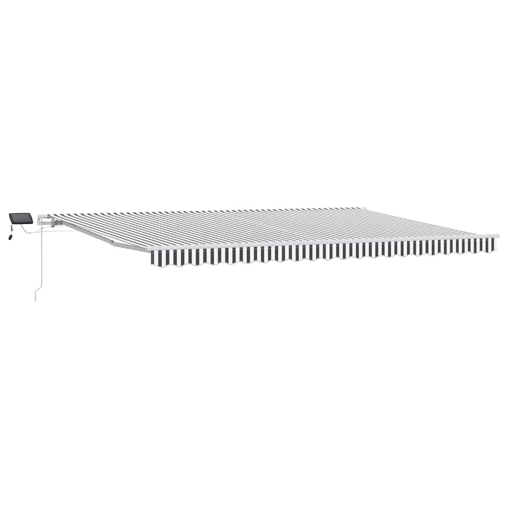 Tenda Retrattile Manuale con LED Antracite/ Bianco 500x300 cm | homemem39