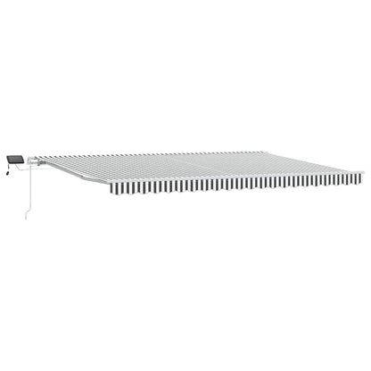 Tenda Retrattile Manuale con LED Antracite/ Bianco 500x300 cm | homemem39