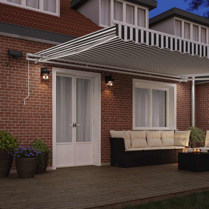 Tenda Retrattile Manuale con LED Antracite/ Bianco 500x300 cm | homemem39