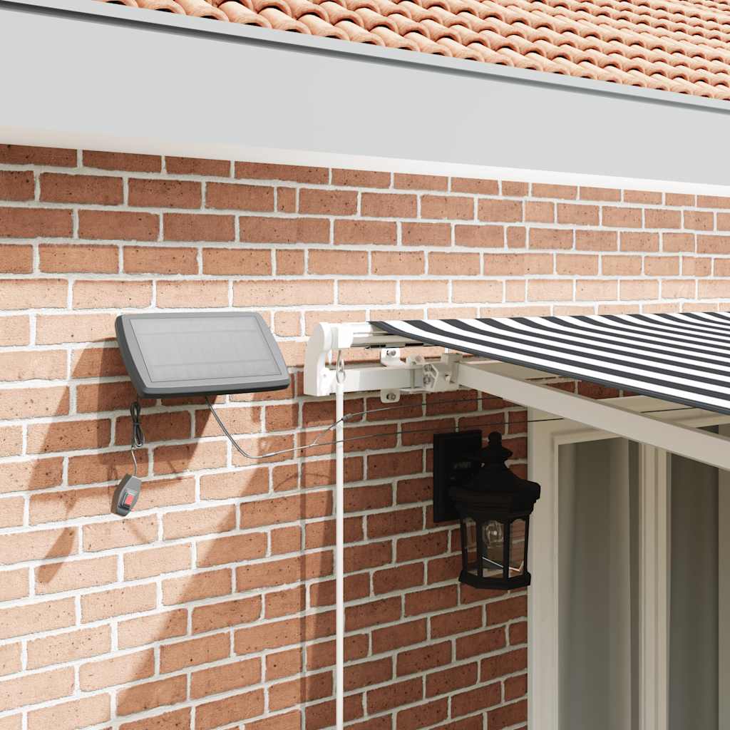 Tenda Retrattile Manuale con LED Antracite/ Bianco 500x300 cm