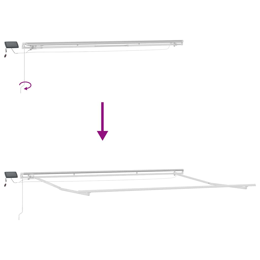 Tenda Retrattile Manuale con LED Antracite/ Bianco 500x300 cm | homemem39