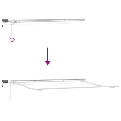 Tenda Retrattile Manuale con LED Antracite/ Bianco 500x300 cm | homemem39