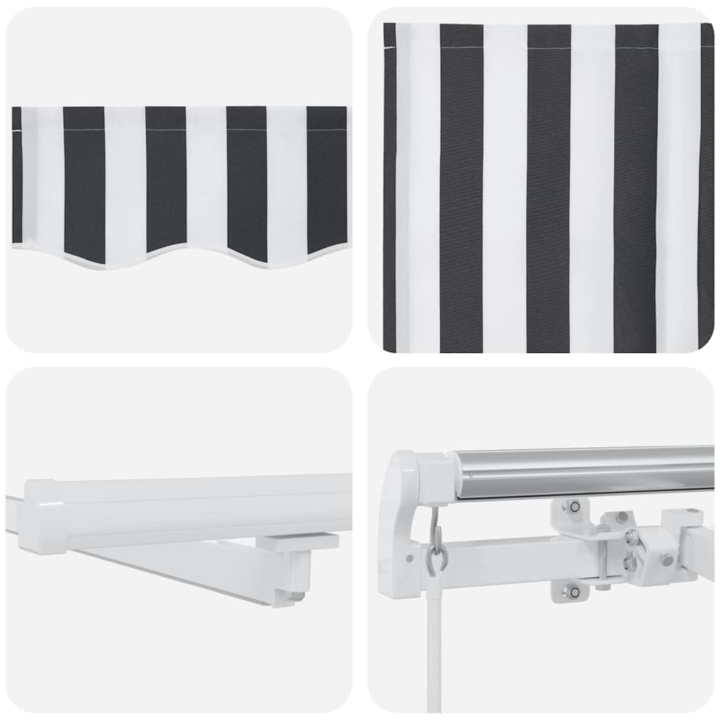 Tenda Retrattile Manuale con LED Antracite/ Bianco 500x300 cm | homemem39