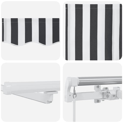 Tenda Retrattile Manuale con LED Antracite/ Bianco 500x300 cm | homemem39