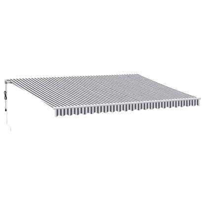 Tenda Retrattile Automatica LED Antracite e Bianco 500x300 cm | homemem39