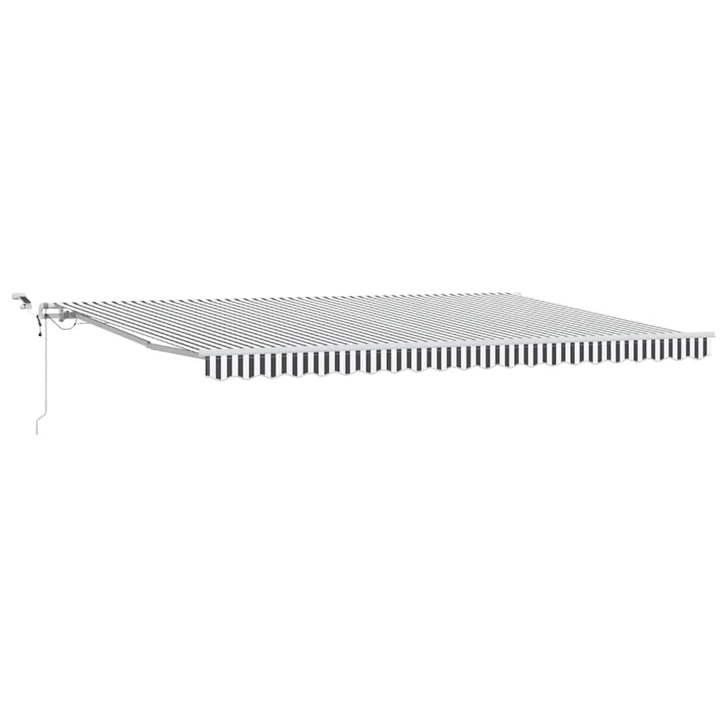 Tenda Retrattile Automatica LED Antracite e Bianco 500x300 cm | homemem39