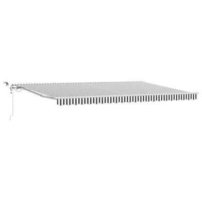 Tenda Retrattile Automatica LED Antracite e Bianco 500x300 cm | homemem39