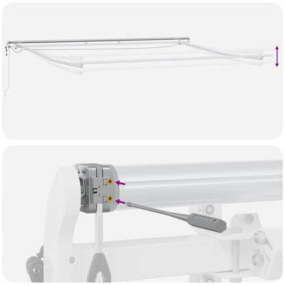 Tenda Retrattile Automatica LED Antracite e Bianco 500x300 cm | homemem39