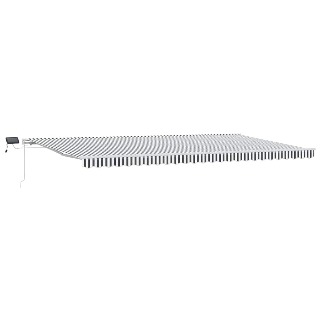 Tenda Retrattile Manuale con LED Antracite e Bianco 600x300 cm | homemem39