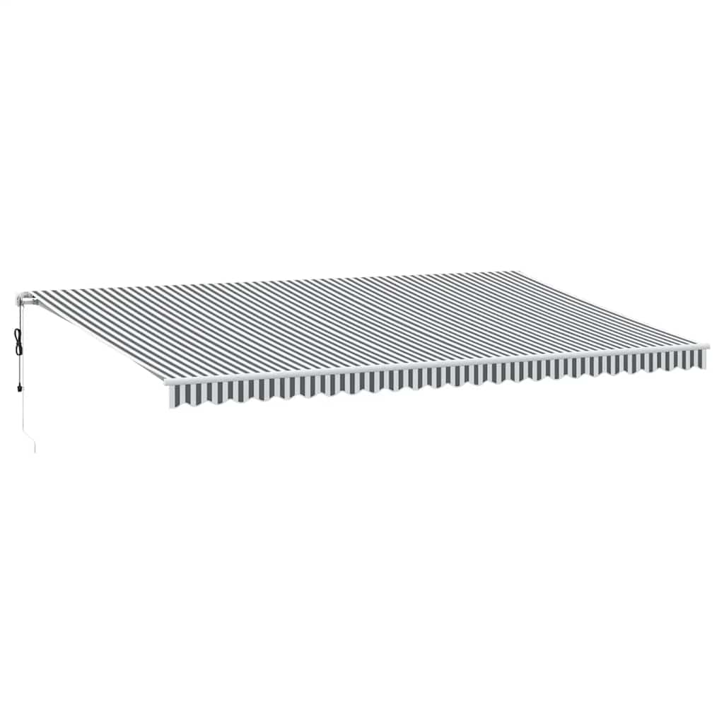 Tenda Retrattile Automatica LED Antracite e Bianco 600x300 cm | homemem39