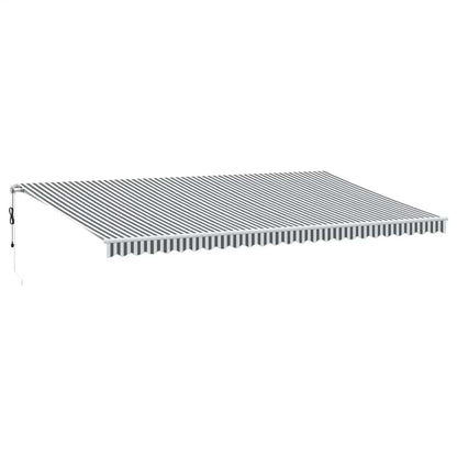 Tenda Retrattile Automatica LED Antracite e Bianco 600x300 cm