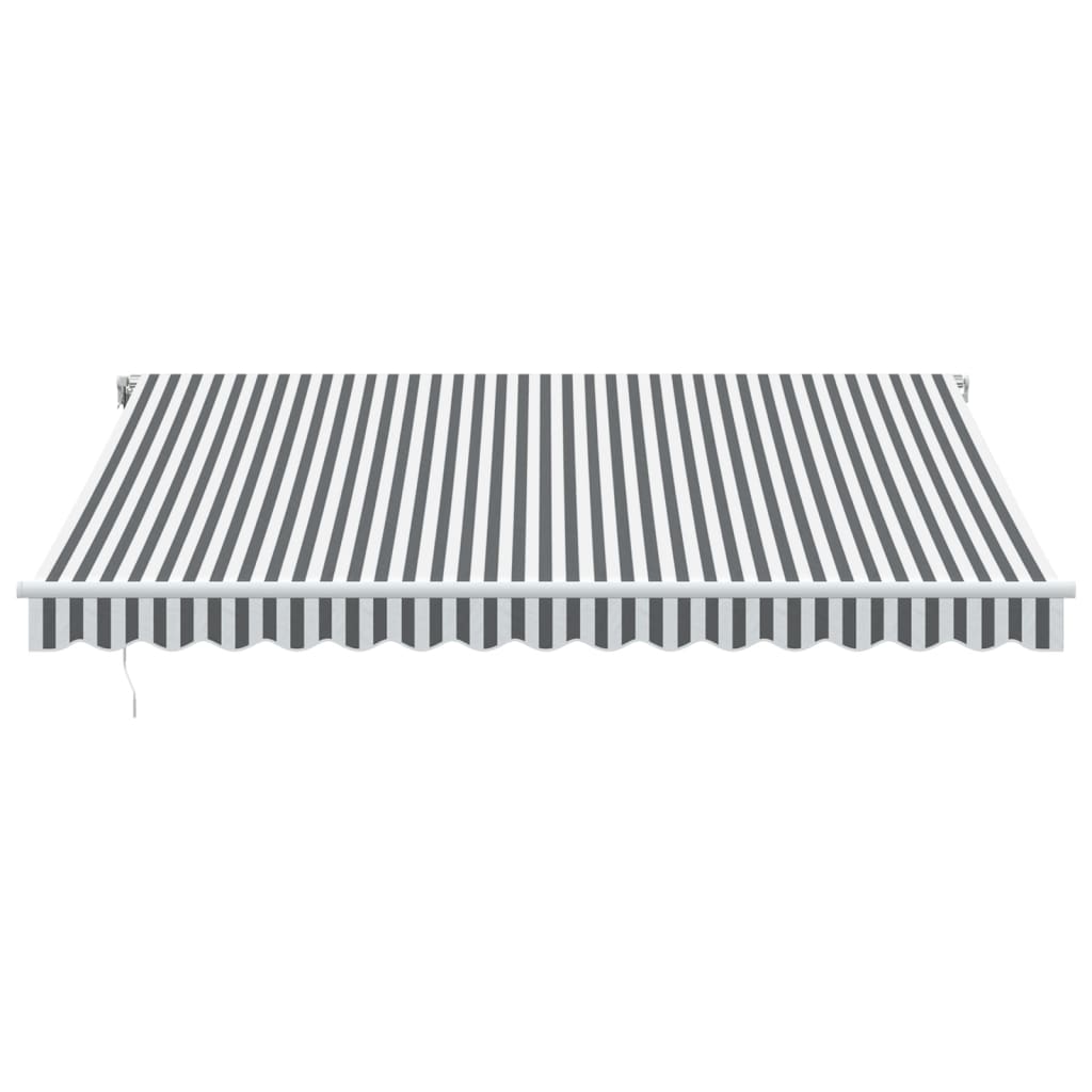 Tenda da Sole Retrattile Manuale Antracite e Bianco 400x350 cm