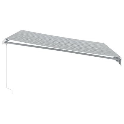 Tenda Retrattile Manuale con LED Antracite e Bianco 400x350 cm