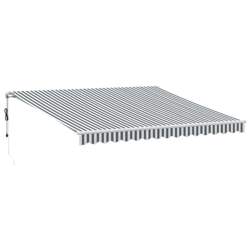 Tenda Retrattile Automatica LED Antracite e Bianco 400x350 cm | homemem39
