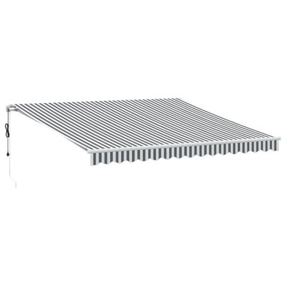 Tenda Retrattile Automatica LED Antracite e Bianco 400x350 cm | homemem39