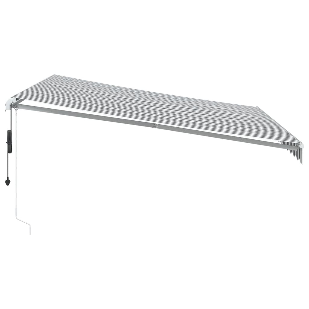 Tenda Retrattile Automatica LED Antracite e Bianco 400x350 cm | homemem39