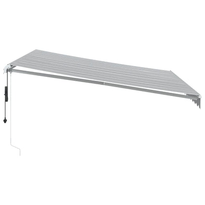 Tenda Retrattile Automatica LED Antracite e Bianco 400x350 cm | homemem39