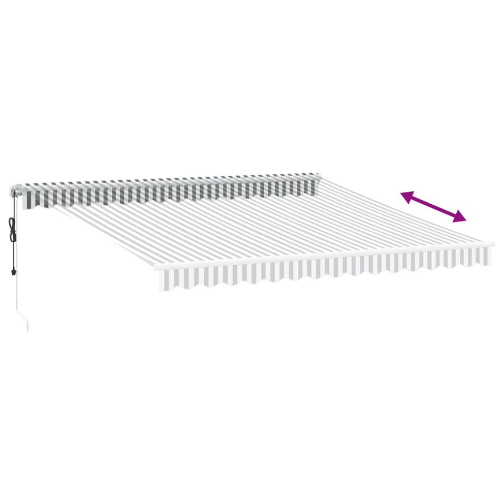 Tenda Retrattile Automatica LED Antracite e Bianco 400x350 cm | homemem39
