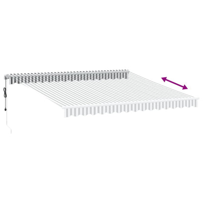 Tenda Retrattile Automatica LED Antracite e Bianco 400x350 cm | homemem39