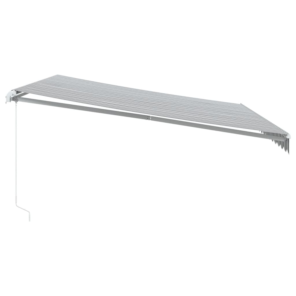 Tenda Retrattile Manuale con LED Antracite e Bianco 450x350 cm - homemem39