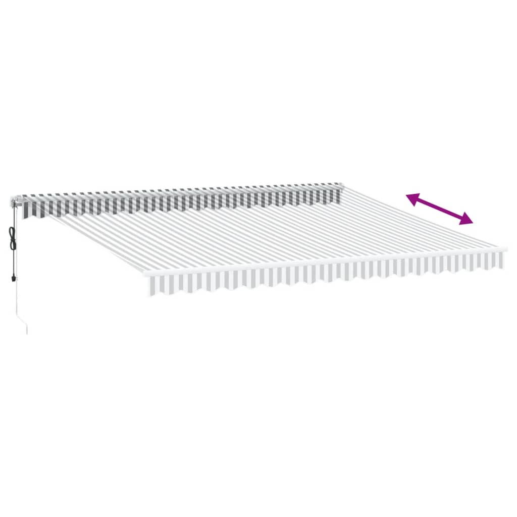 Tenda Sole Retrattile Automatica 450x350 cm Antracite e Bianco | homemem39