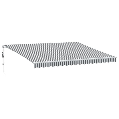 Tenda Retrattile Automatica LED Antracite e Bianco 450x350 cm | homemem39