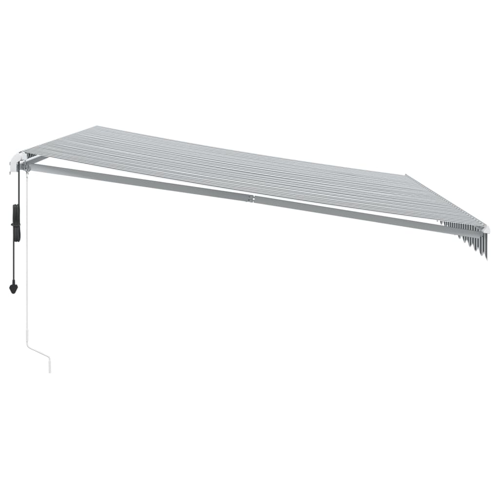 Tenda Retrattile Automatica LED Antracite e Bianco 450x350 cm | homemem39