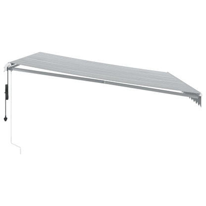 Tenda Retrattile Automatica LED Antracite e Bianco 450x350 cm | homemem39