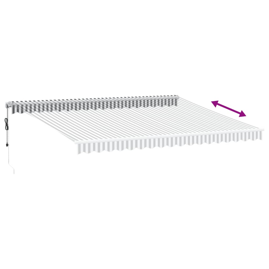 Tenda Retrattile Automatica LED Antracite e Bianco 450x350 cm | homemem39