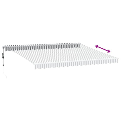 Tenda Retrattile Automatica LED Antracite e Bianco 450x350 cm | homemem39