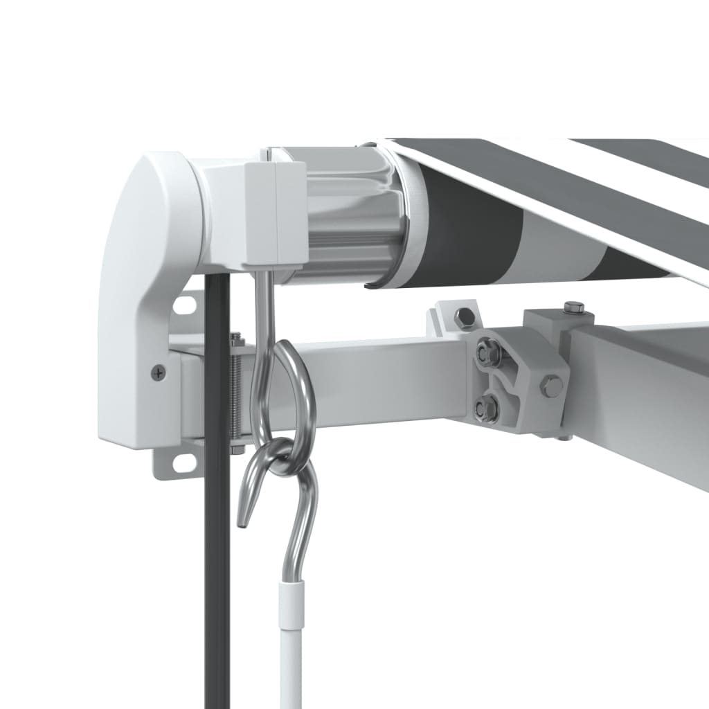 Tenda Retrattile Automatica LED Antracite e Bianco 450x350 cm | homemem39