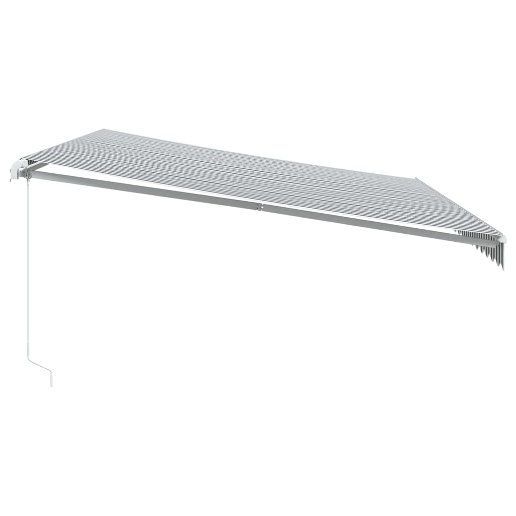 Tenda Retrattile Manuale con LED Antracite e Bianco 500x350 cm | homemem39
