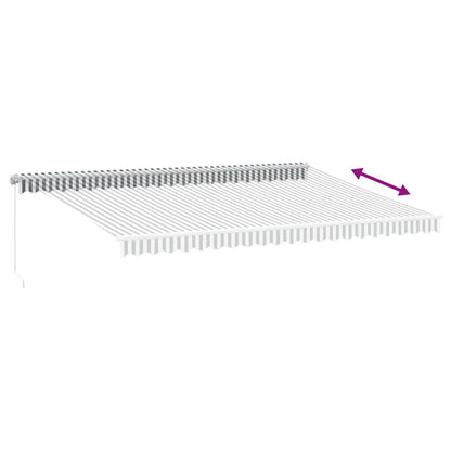 Tenda Retrattile Manuale con LED Antracite e Bianco 500x350 cm | homemem39