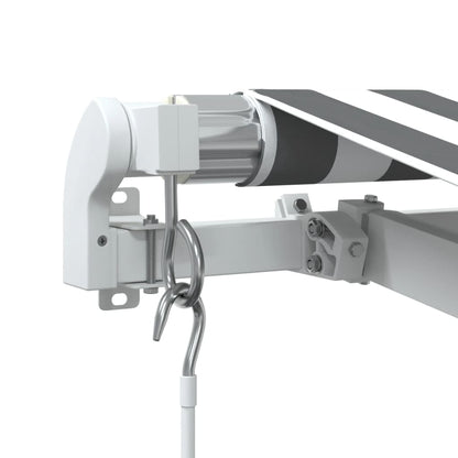Tenda Retrattile Manuale con LED Antracite e Bianco 500x350 cm | homemem39