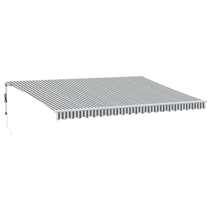 Tenda Retrattile Automatica LED Antracite e Bianco 500x350 cm | homemem39