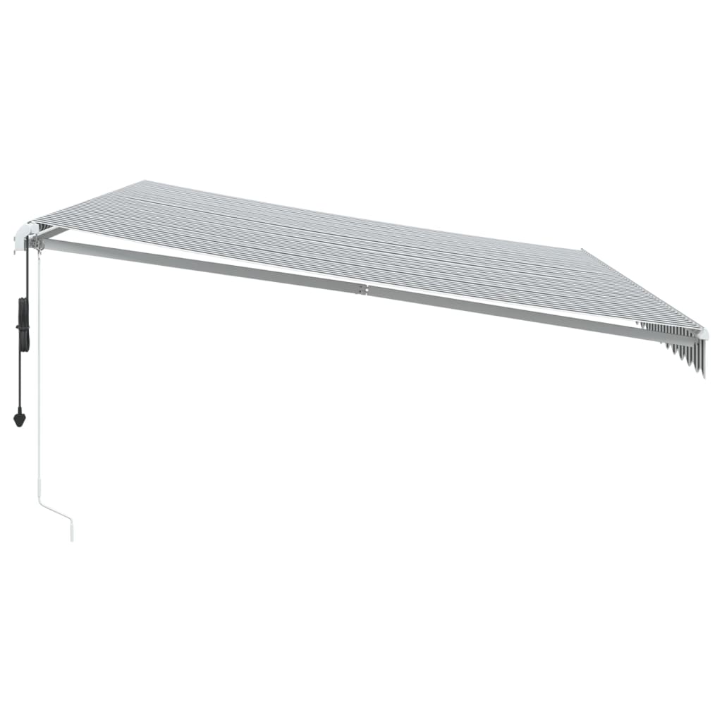 Tenda Retrattile Automatica LED Antracite e Bianco 500x350 cm | homemem39