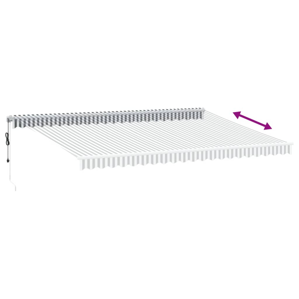 Tenda Retrattile Automatica LED Antracite e Bianco 500x350 cm | homemem39