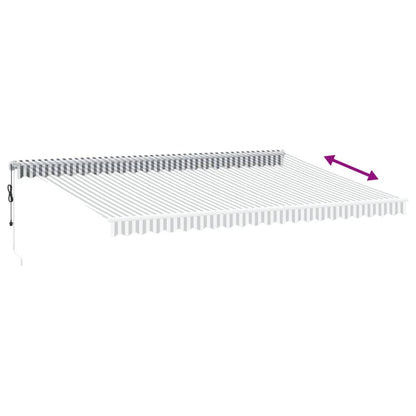 Tenda Retrattile Automatica LED Antracite e Bianco 500x350 cm | homemem39