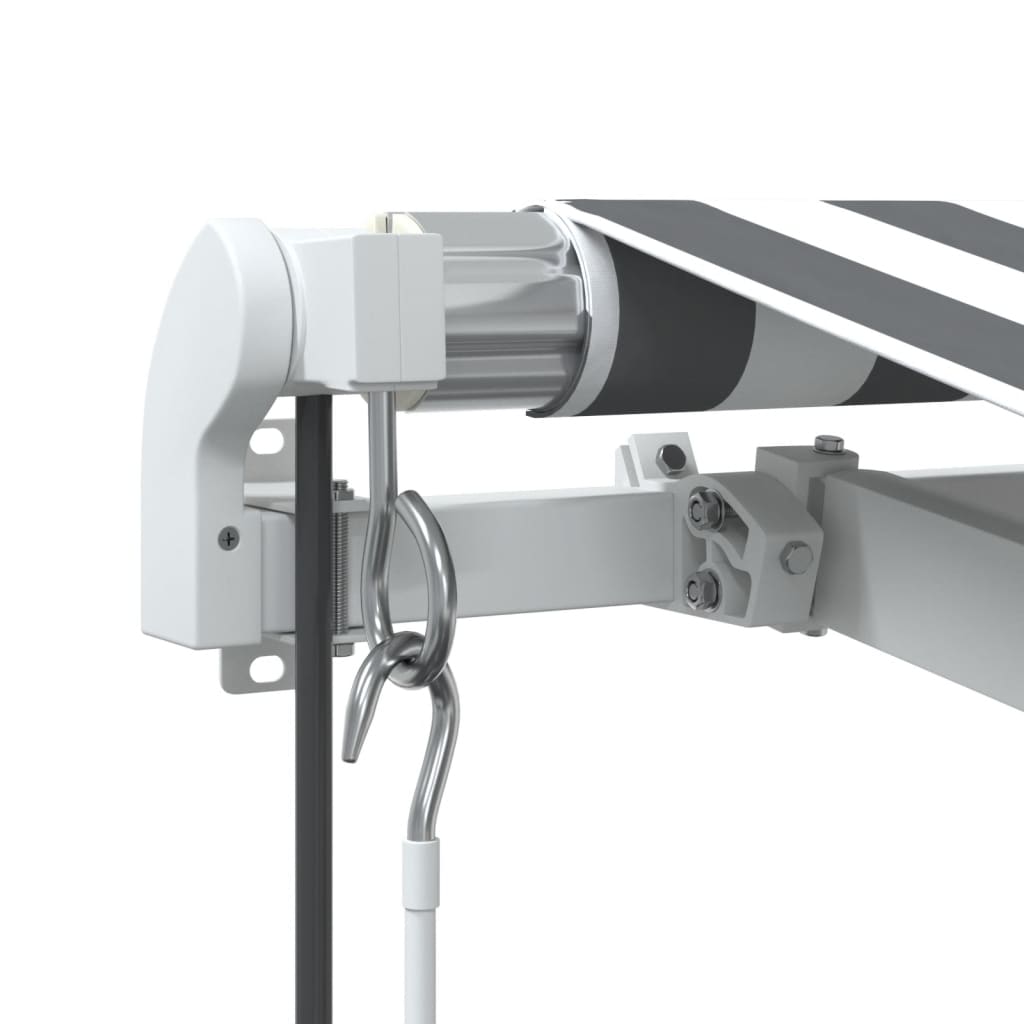 Tenda Retrattile Automatica LED Antracite e Bianco 500x350 cm | homemem39